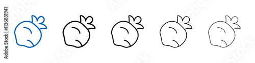 kohlrabi icon Outline vector logo for web ui