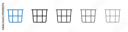 Laundry basket icon Outline vector logo for web ui