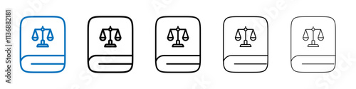 Law book icon Outline vector logo for web ui