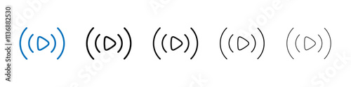 Live streaming icon Outline vector logo for web ui