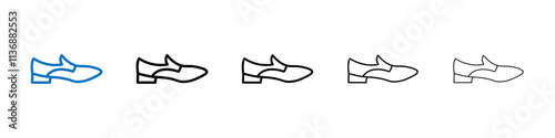Loafer icon Outline vector logo for web ui