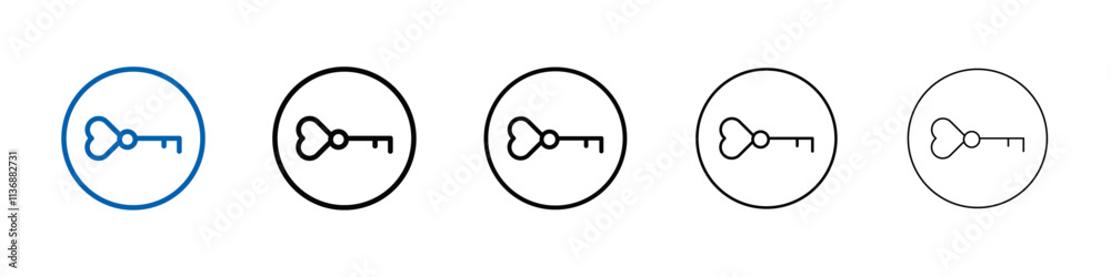 Love key icon Outline vector logo for web ui Love key icon Outline vector logo for web ui
