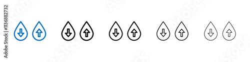 Low and high cholesterol icon Outline vector logo for web ui