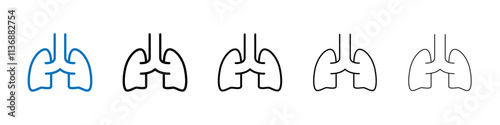 Lung icon Outline vector logo for web ui