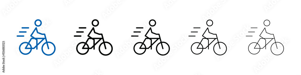 Man on bicycle icon Outline vector logo for web ui Man on bicycle icon Outline vector logo for web ui