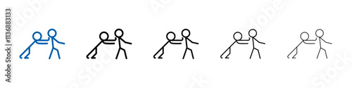 Man pushing another person icon Outline vector logo for web ui