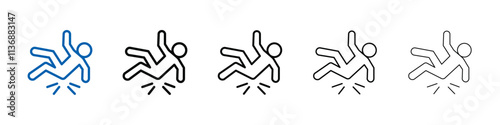 Man tripping icon Outline vector logo for web ui