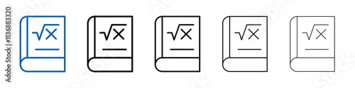 Maths book icon Outline vector logo for web ui