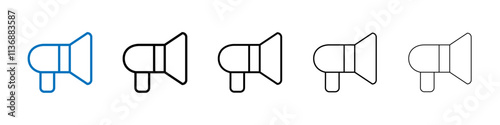 Megaphone icon Outline vector logo for web ui