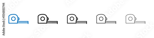 Meter tape icon Outline vector logo for web ui