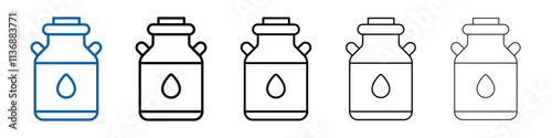 Milk can container icon Outline vector logo for web ui