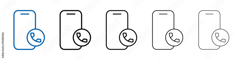 Mobile Phone call icon Outline vector logo for web ui Mobile Phone call icon Outline vector logo for web ui