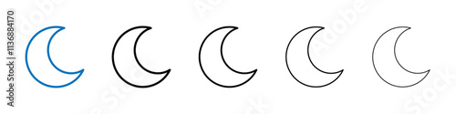 Moon icon Outline vector logo for web ui