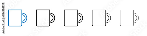 Mug icon Outline vector logo for web ui