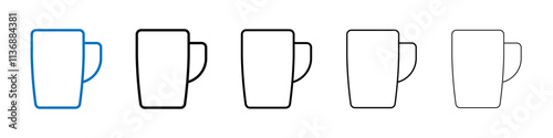 Mug icon Outline vector logo for web ui