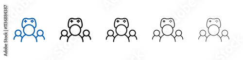Multi Game player icon Outline vector logo for web ui