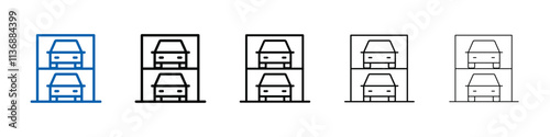 Multi Storey Parking icon Outline vector logo for web ui