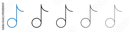 Music note icon Outline vector logo for web ui