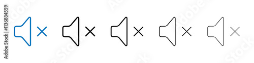 Mute icon Outline vector logo for web ui