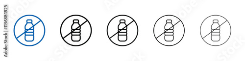 No plastic bottle icon Outline vector logo for web ui