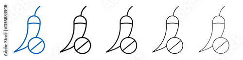 No spicy hot chilli icon Outline vector logo for web ui
