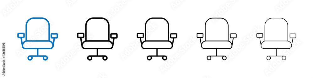 Office chair icon Outline vector logo for web ui Office chair icon Outline vector logo for web ui