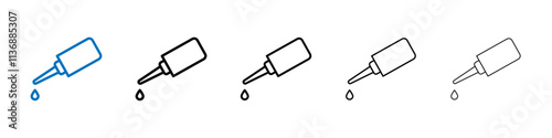 Oil dropper bottle icon Outline vector logo for web ui photo