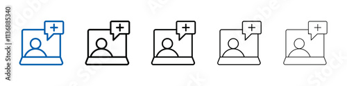 online medical consultation icon Outline vector logo for web ui