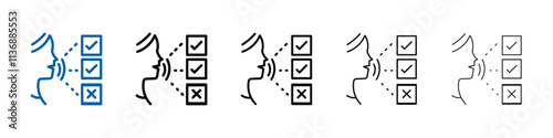 Oral survey icon Outline vector logo for web ui