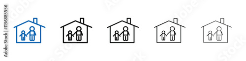 Orphanage house icon Outline vector logo for web ui