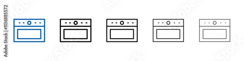 Oven icon Outline vector logo for web ui