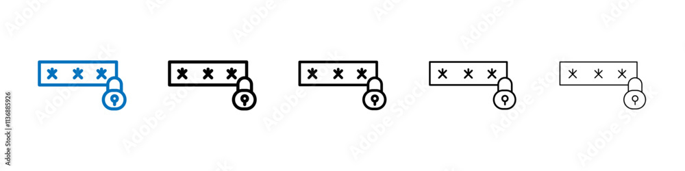 Password security icon Outline vector logo for web ui Password security icon Outline vector logo for web ui