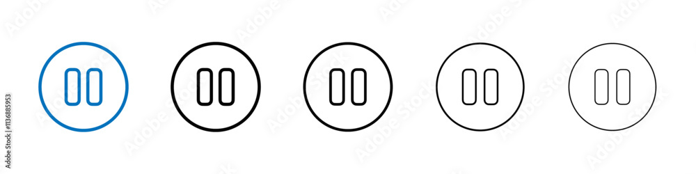 Pause icon Outline vector logo for web ui Pause icon Outline vector logo for web ui