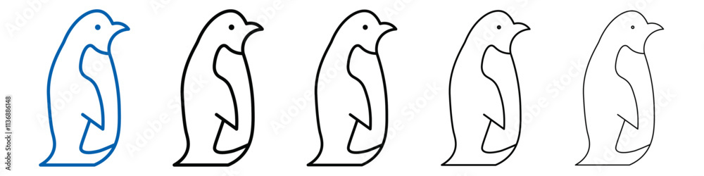 Penguin icon Outline vector logo for web ui Penguin icon Outline vector logo for web ui