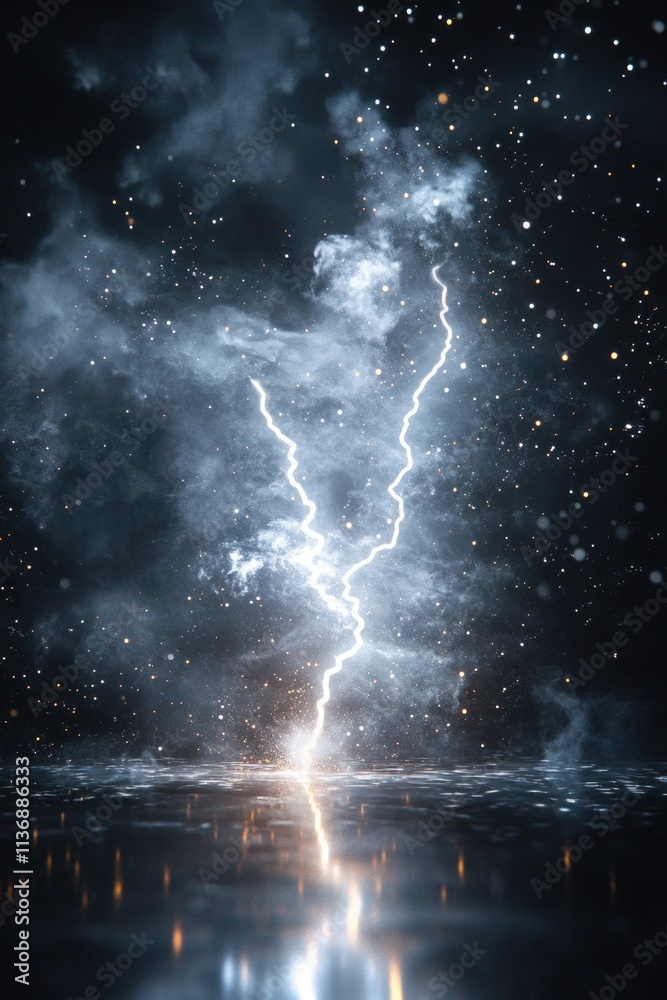 Naklejka premium Lightning Bolt Dark Sky