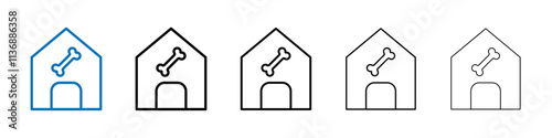 Pet house icon Outline vector logo for web ui