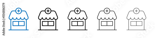 Pharmacy icon Outline vector logo for web ui