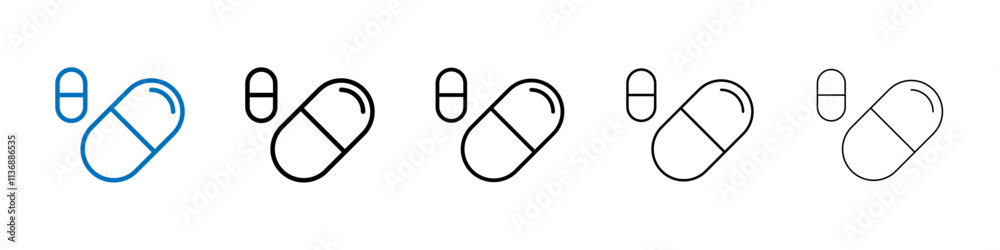 Pill Icon Outline vector logo for web ui Pill Icon Outline vector logo for web ui