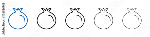 pomegranate icon Outline vector logo for web ui