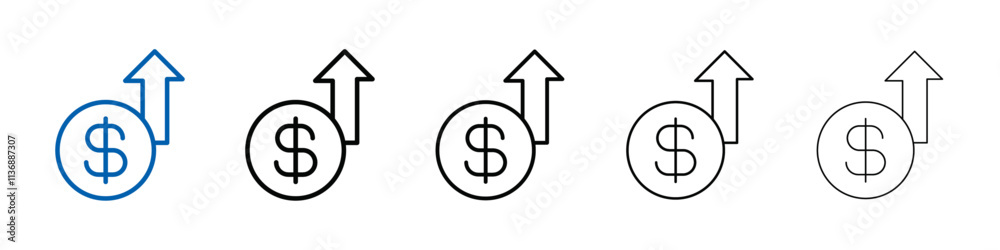 profit growth icon Outline vector logo for web ui profit growth icon Outline vector logo for web ui