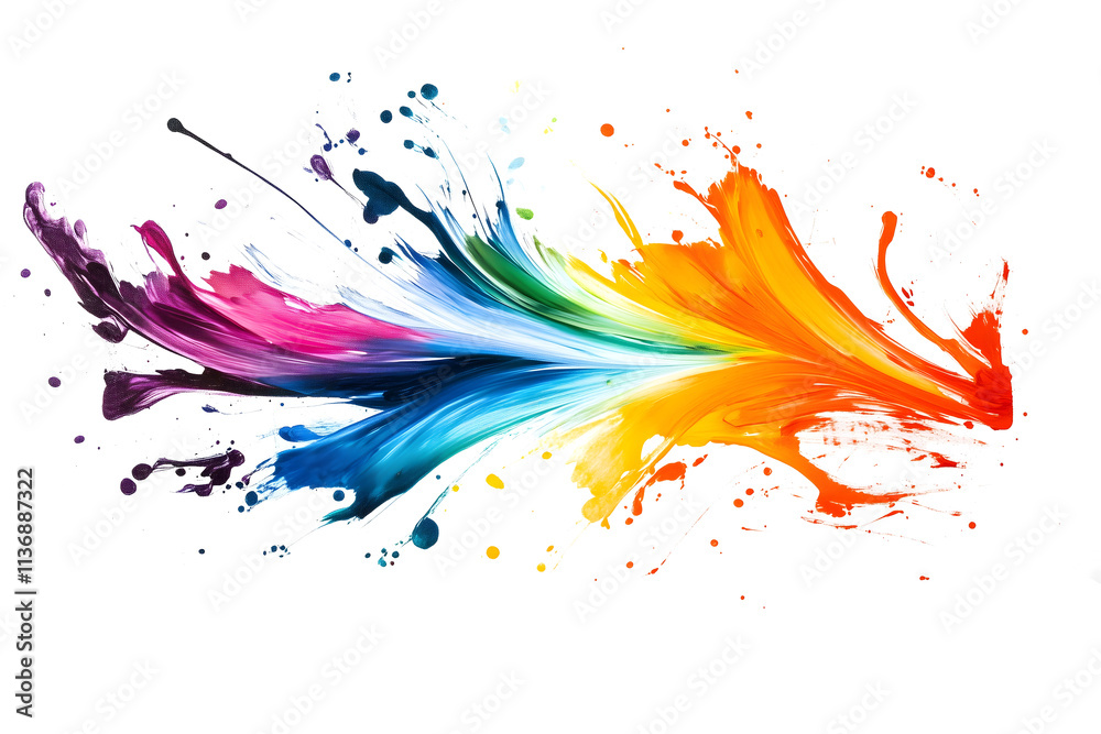 Fototapeta premium vibrant splash of colorful paint isolated png transparent background