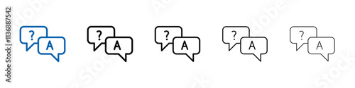 Questions and answers icon Outline vector logo for web ui