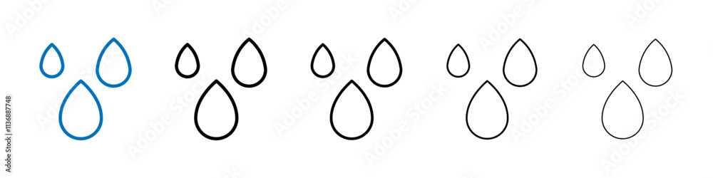 Raindrops icon Outline vector logo for web ui Raindrops icon Outline vector logo for web ui