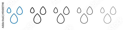 Raindrops icon Outline vector logo for web ui