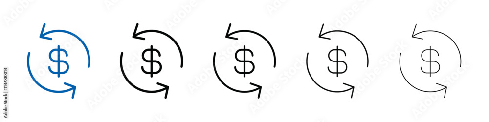 refund money icon Outline vector logo for web ui refund money icon Outline vector logo for web ui