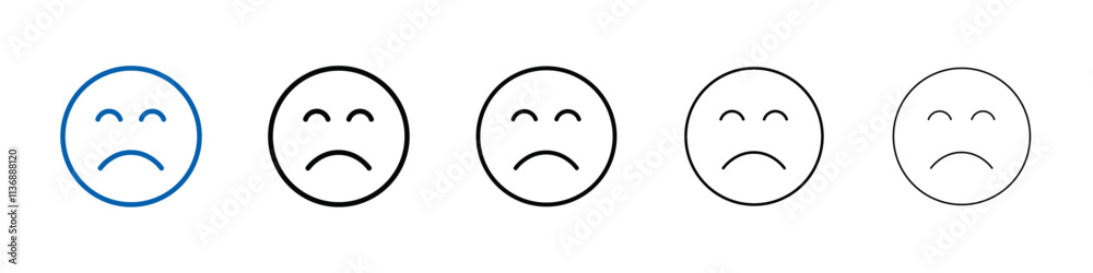 Regret expression icon Outline vector logo for web ui Regret expression icon Outline vector logo for web ui