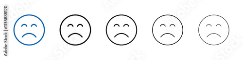 Regret expression icon Outline vector logo for web ui