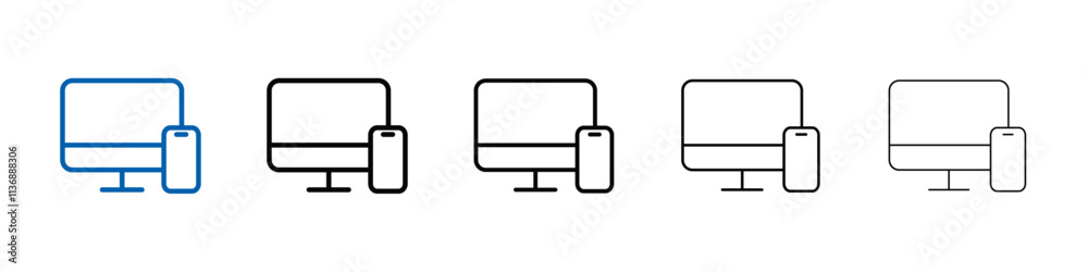 Responsive Design icon Outline vector logo for web ui Responsive Design icon Outline vector logo for web ui
