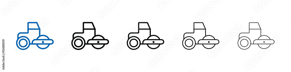 Road roller icon Outline vector logo for web ui Road roller icon Outline vector logo for web ui