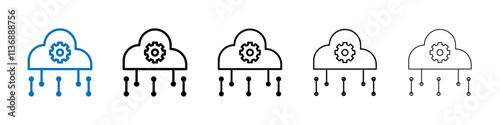SaaS icon Outline vector logo for web ui